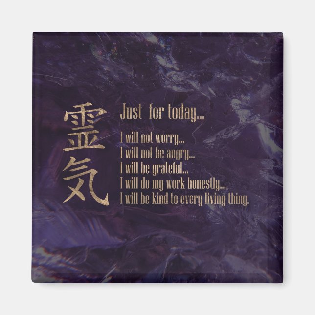 Reiki Principles - Reiki Precepts Magnet (Front)