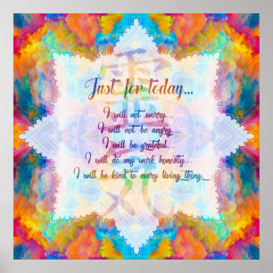 Reiki Principles - Reiki Precepts Poster