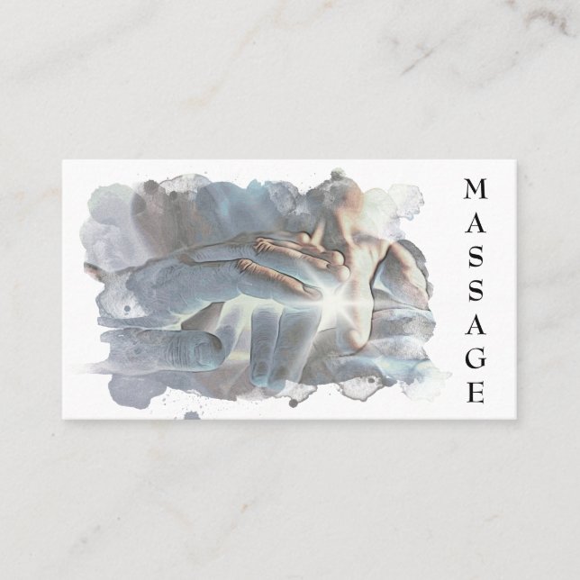 *~*. Reiki QR Massage Therapist Massage Therapy  Business Card (Front)