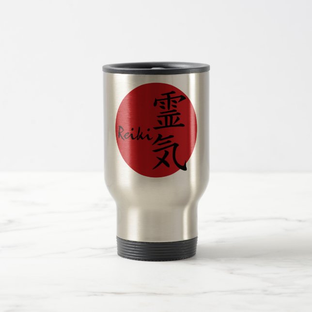 Reiki - red travel mug (Center)