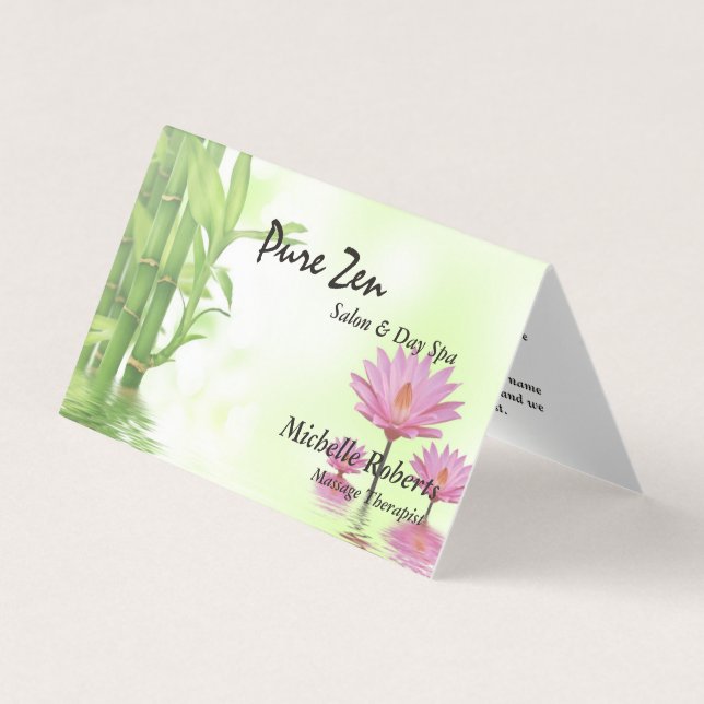 Reiki Spa Yoga Trio Balance W/Appointment Referral Business Card (Front)