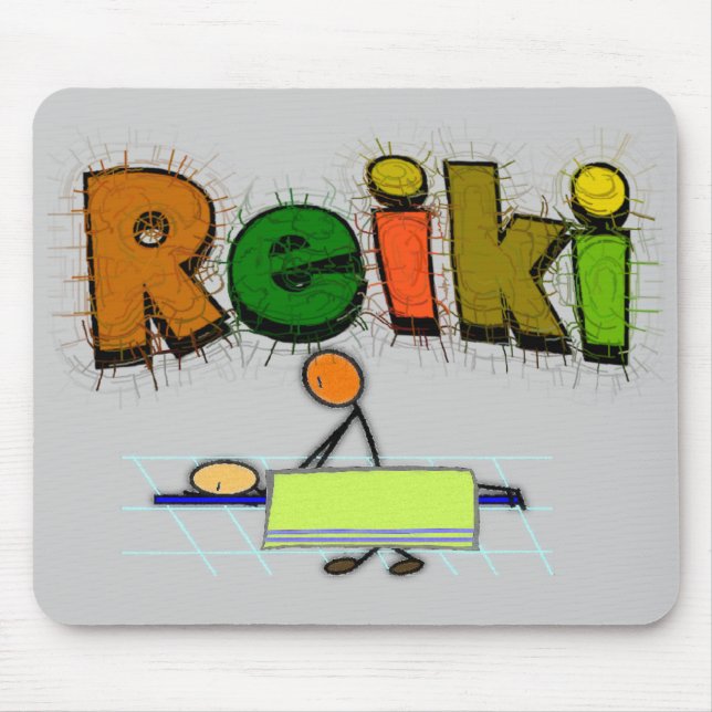 Reiki Stick People Design Gifts Mouse Mat (Front)