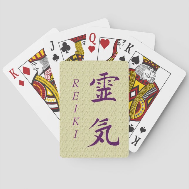 Reiki Symbol In Purple  Playing Cards (Back)