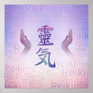 Reiki Symbols -gentle purple Poster