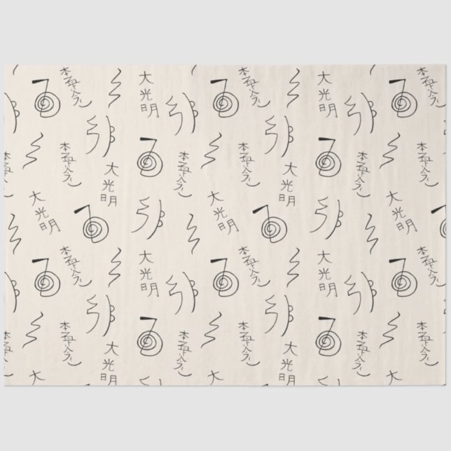 Reiki Symbols Pattern - Reiki Healing Tissue Paper (Front)