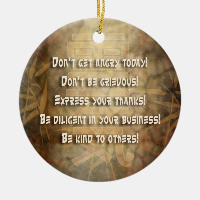 REIKI Usui Principles Ceramic Tree Decoration (Front)