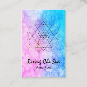 *~* Reiki Watercolor Sacred Geometry Yoga Business Card