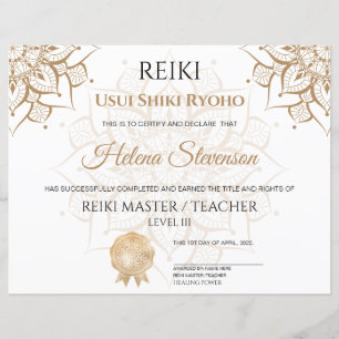 Reiki Yoga Certificate of Completion