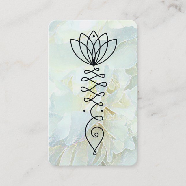 *~* Reiki Yoga Floral Heart Lotus Peony  Flower Business Card (Front)