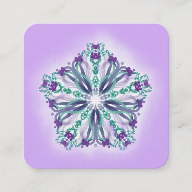 *~* Reiki Yoga Healing Energy Healer Light Filled Square Business Card (Front)