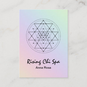 *~* Reiki Yoga Rainbow Pastel Sacred Geometry Business Card