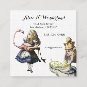 Reilaboration of Vintage Alice in Wonderland Square Business Card