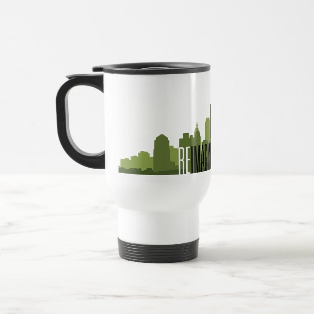 Reimagining Detroit Travel Mug (Left)