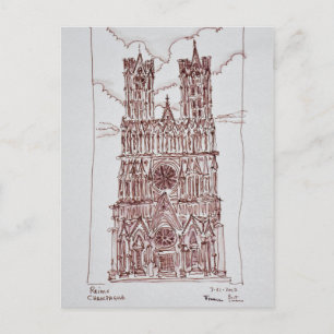 Reims Cathedral Champagne Region, France Postcard