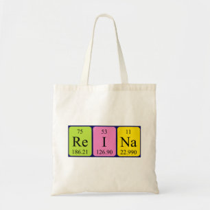Reina periodic table name tote bag