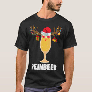 Reinbeer Christmas Santa Lights Reindeer Beer T-Shirt