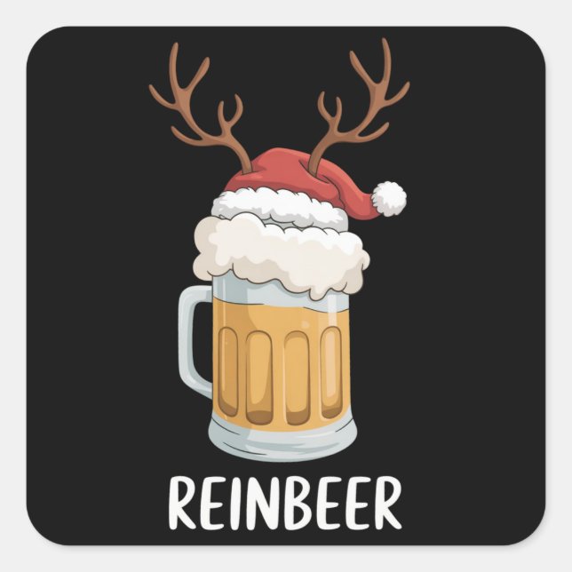 Reinbeer Funny Couples Christmas Matching Holiday  Square Sticker (Front)