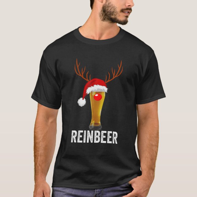 Reinbeer Reindeer Beer Christmas Pajama For Beer L T-Shirt (Front)