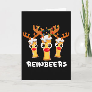 Reinbeers Funny Reindeer Beer Christmas Drinking X Card