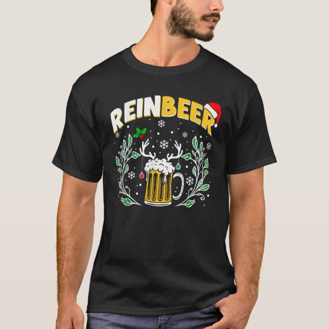 Reinbeers Funny Reindeer Beer Christmas Drinking X T-Shirt (Front)