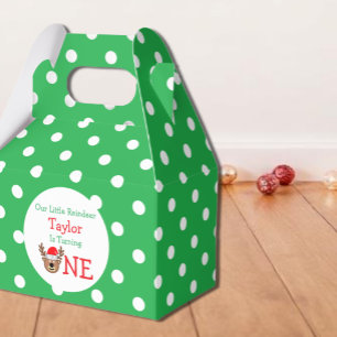 Reindeer 1st Birthday Favour Box