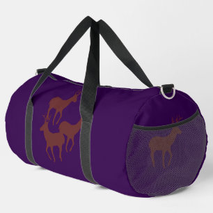 Reindeer 3 Athletic Gym Carry On Purple   Duffle Bag