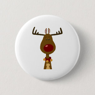 Reindeer 6 Cm Round Badge