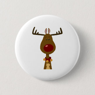 Reindeer 6 Cm Round Badge