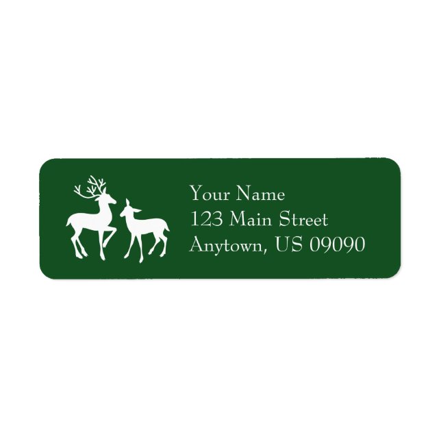 Reindeer Address Labels (Evergreen) (Front)