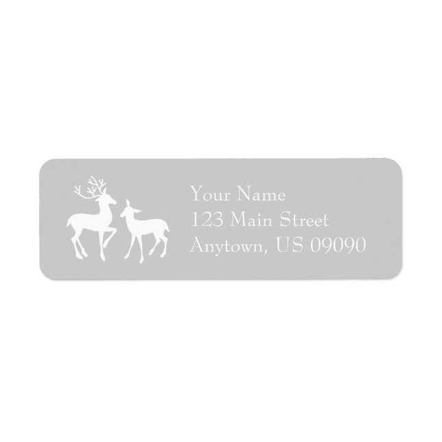 Reindeer Address Labels (Silver) (Front)