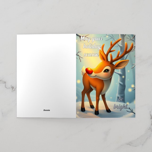 Reindeer ai foil holiday card (Outside Laydown)