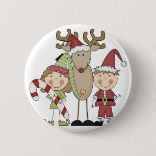 Reindeer and Elves T-shirts and Gifts 6 Cm Round Badge