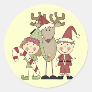 Reindeer and Elves T-shirts and Gifts Classic Round Sticker