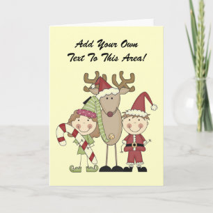 Reindeer and Elves T-shirts and Gifts Holiday Card