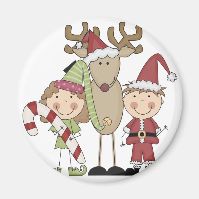Reindeer and Elves T-shirts and Gifts Magnet (Front)