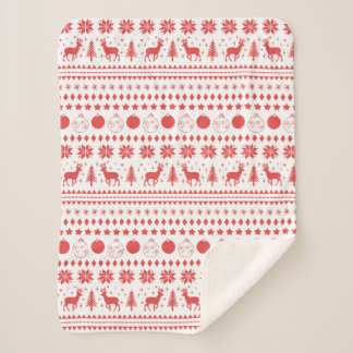 Reindeer and Festive Christmas Sherpa Blanket