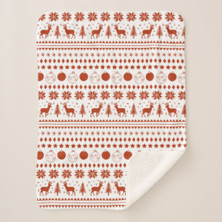 Reindeer and Festive Christmas Sherpa Blanket
