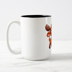 Reindeer and Ornament Joy Two-Tone Coffee Mug