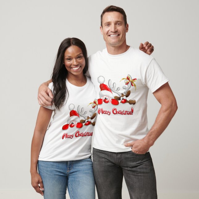 Reindeer and snowman christmas T-Shirt (Unisex)