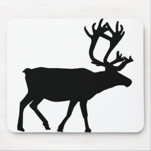 Reindeer Animal Pole North Silhouette Christmas Mouse Mat