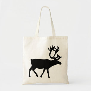 Reindeer Animal Pole North Silhouette Christmas Tote Bag