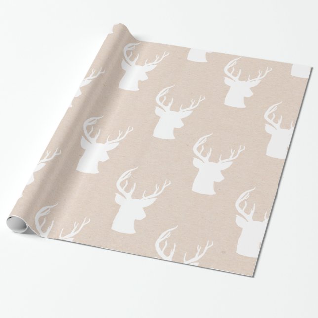 Reindeer | Antler Kraft Paper Vintage Pattern (Unrolled)