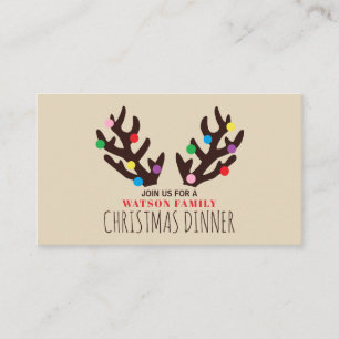 Reindeer Antlers, Christmas Party Ticket Invite