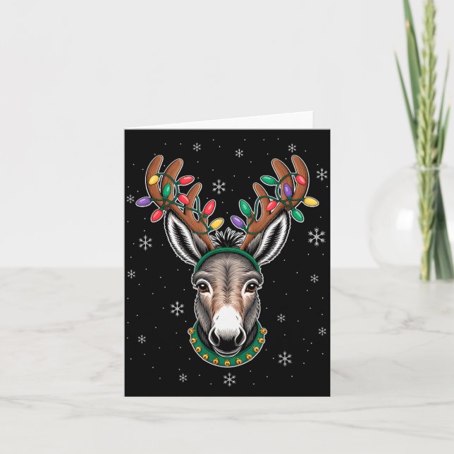Reindeer Antlers Cute Christmas Animal Xmas Kids  Card (Front)