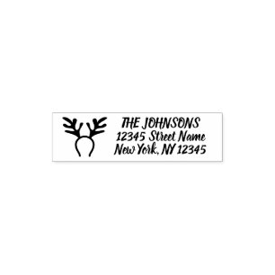Reindeer antlers self inking return address stamps