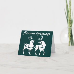 Reindeer Art Cards Custom Christmas Greetings Card