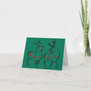 Reindeer Art Cards Custom Christmas Greetings Card