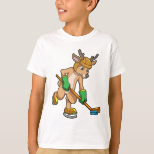 Reindeer at Ice hockey with Hockey stick T-Shirt