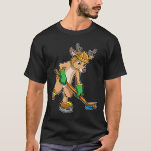 Reindeer at Ice hockey with Hockey stick T-Shirt