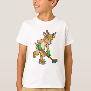 Reindeer at Ice hockey with Ice hockey stick T-Shirt
